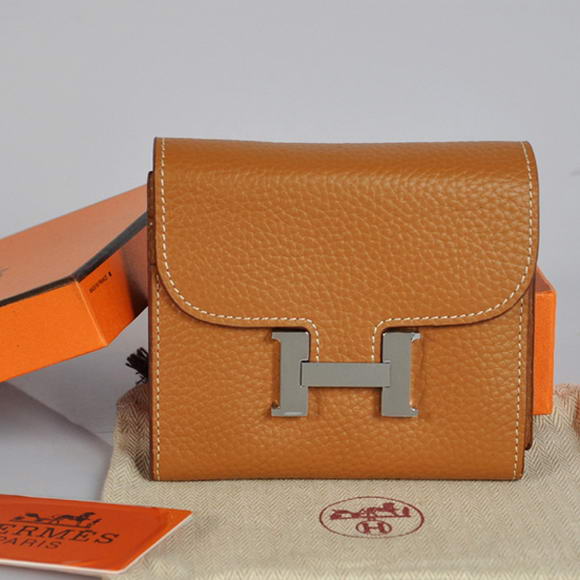 Cheap Fake Hermes Constance Wallets Togo Leather A608 Camel